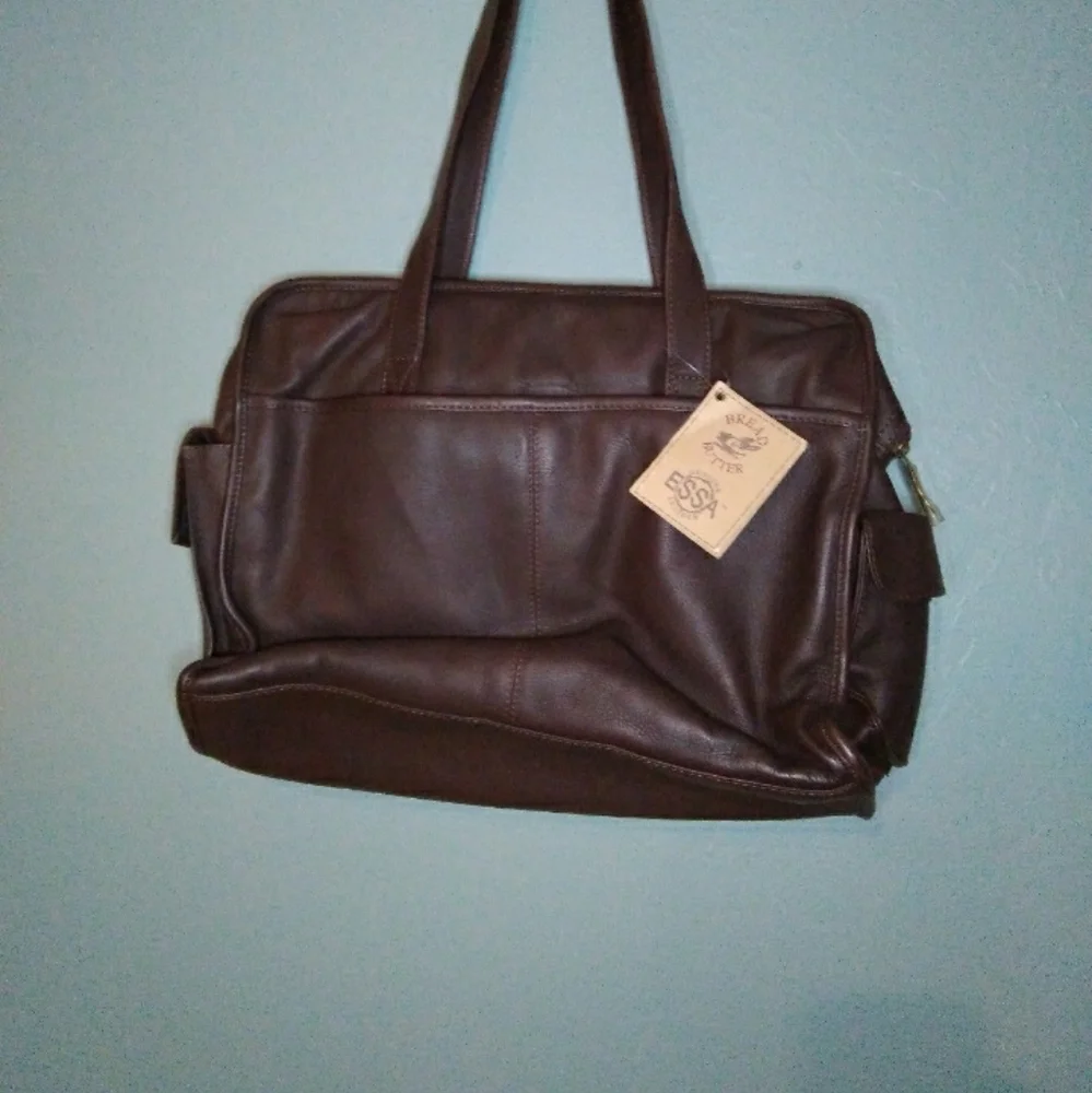 Essa Bread & Butter Leather Work Bag Unisex Brown